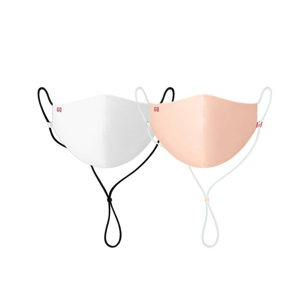 Gq Bogo Mask หน้ากากผ้าสะท้อนน้ำ ซื้อ 1 ฟรี 1 สีขาว+สีชมพู