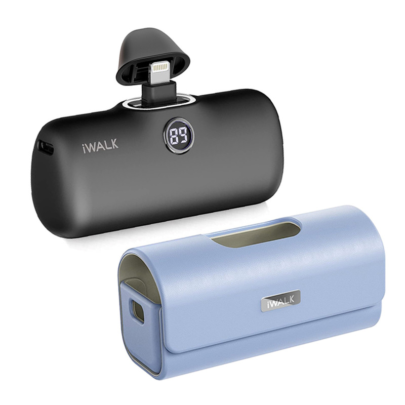 iWALK LinkPod ProPL+LinkPod Bag แบตสํารองไร้สายพร้อมกระเป๋าเคสใช้ได้กับiPhoneเกือบทุกรุ่น Black-PurpleBag