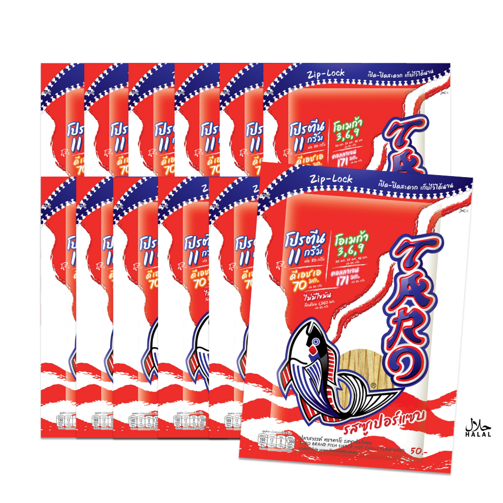 TARO FISH SNACK HOT CHILLI FLAVOURED 50G. x 12