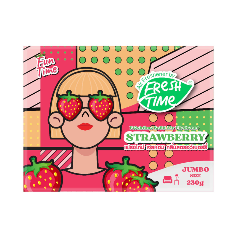 Freshtime เจลหอมปรับอากาศ ดับกลิ่นเหม็น เจลปรับอากาศ หอมนาน 60 วัน กลิ่นStrawberry ขนาด 230 กรัม