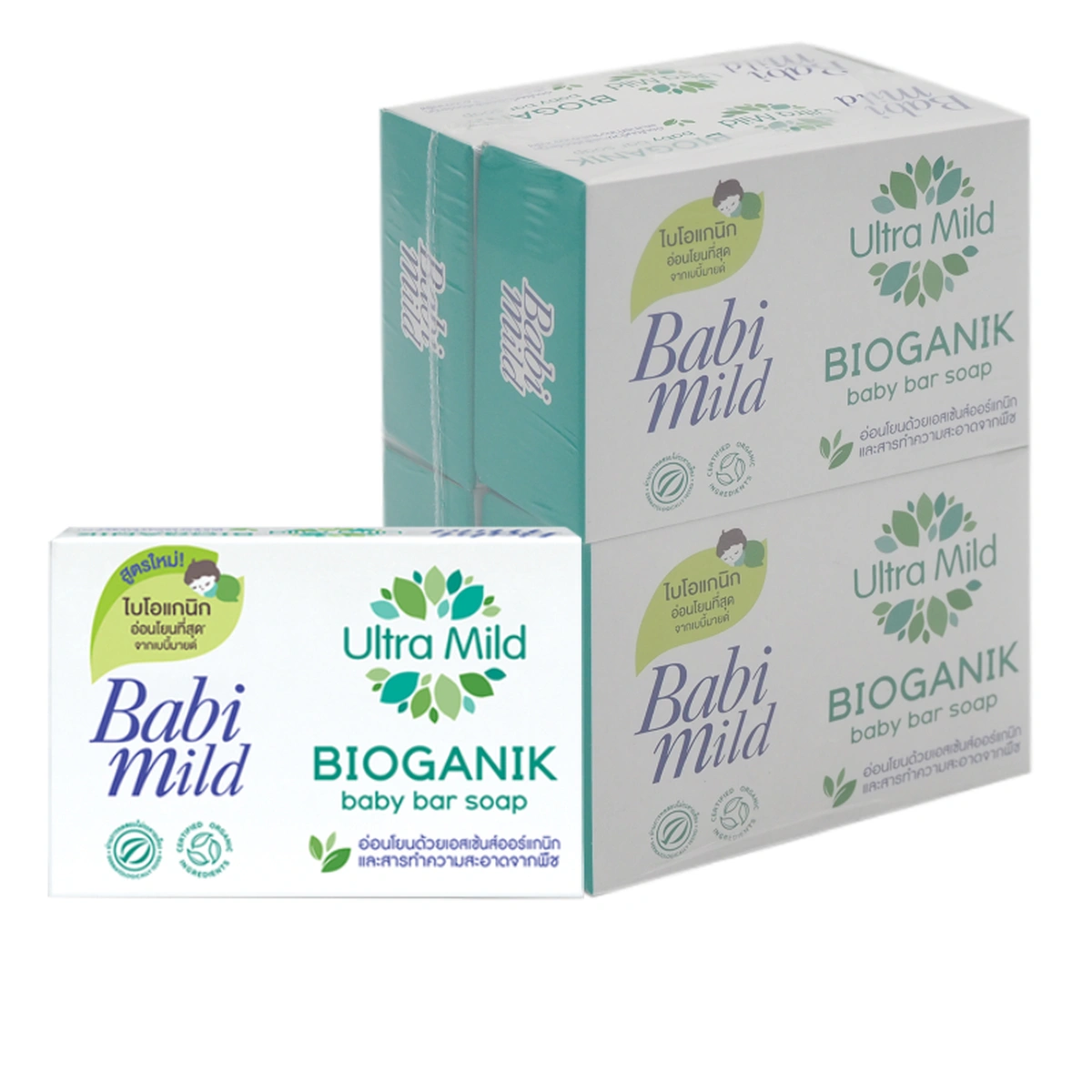 BABI MILD Ultra Mild Bioganik Bar Soap 75 g x 4