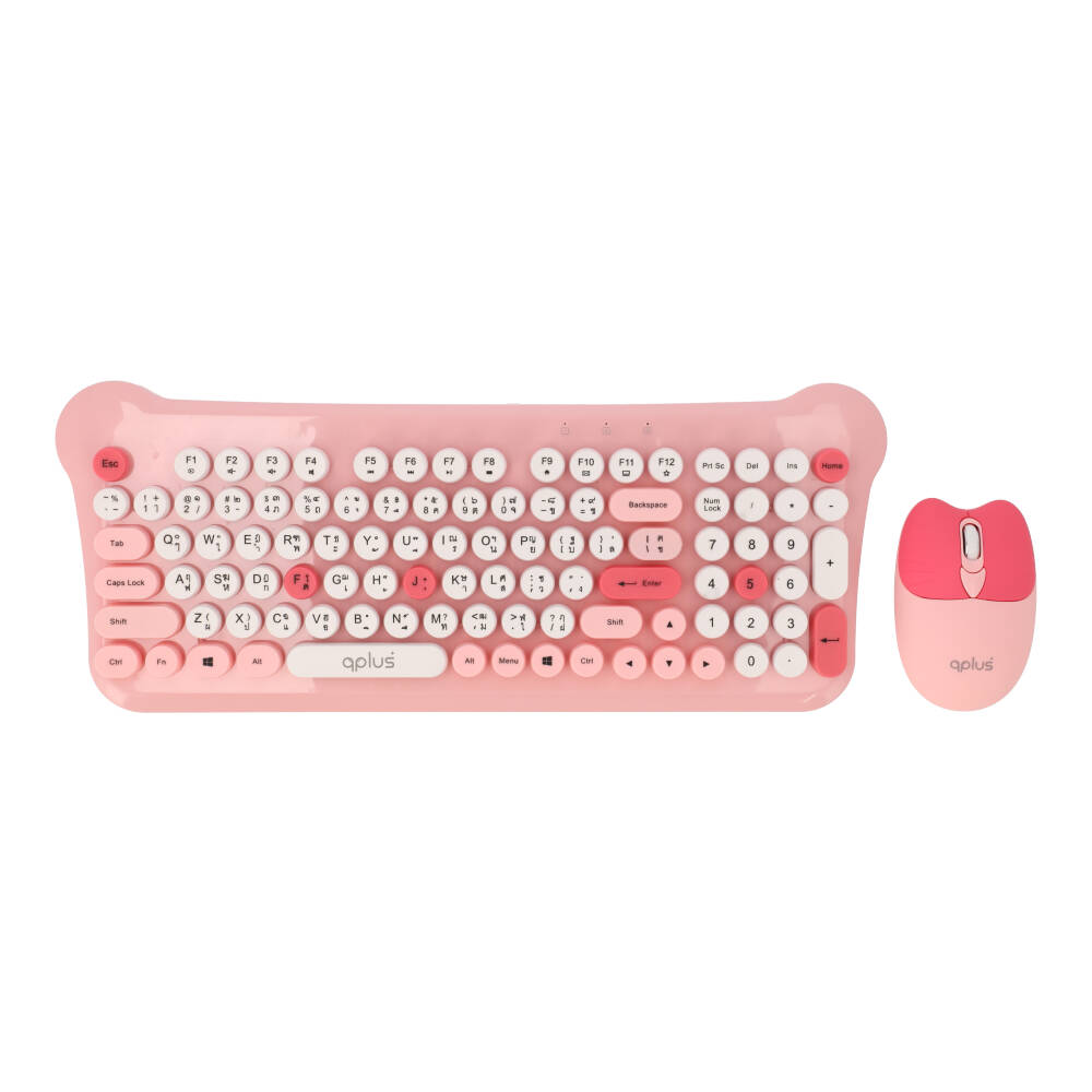 QPLUS Wireless Mouse Keyboard QW05 TH/EN Pink
