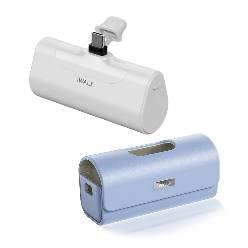 iWALK LinkPod4+LinkPodBagแบตสํารองหัวชาร์จไร้สายพร้อมเคสกระเป๋าหนังใส่ปกป้องตัวแบตสํารองได้เป็นอย่างดี White+PurpleBag