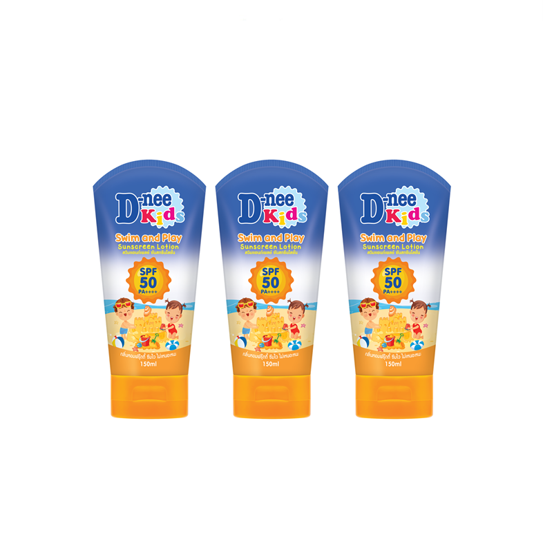 [Pack3] D-nee Kids Swim & Play Sunscreen Lotion SPF 50 150ml x3