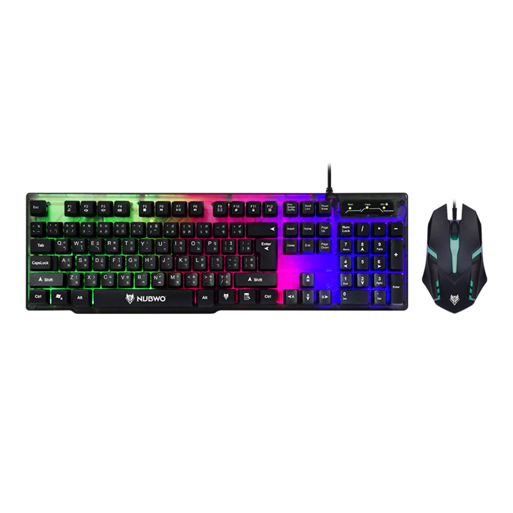 NUBWO KEYBOARD & MOUSE (คีย์บอร์ดและเมาส์) INFAREZ NKM-300 (BLACK)
