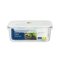 Thumbnail 1 of SUPER LOCK Food preservation box glass shape rectangular Model 6090 1,500 ml BPA Free can be used in the microwave can be used in the oven