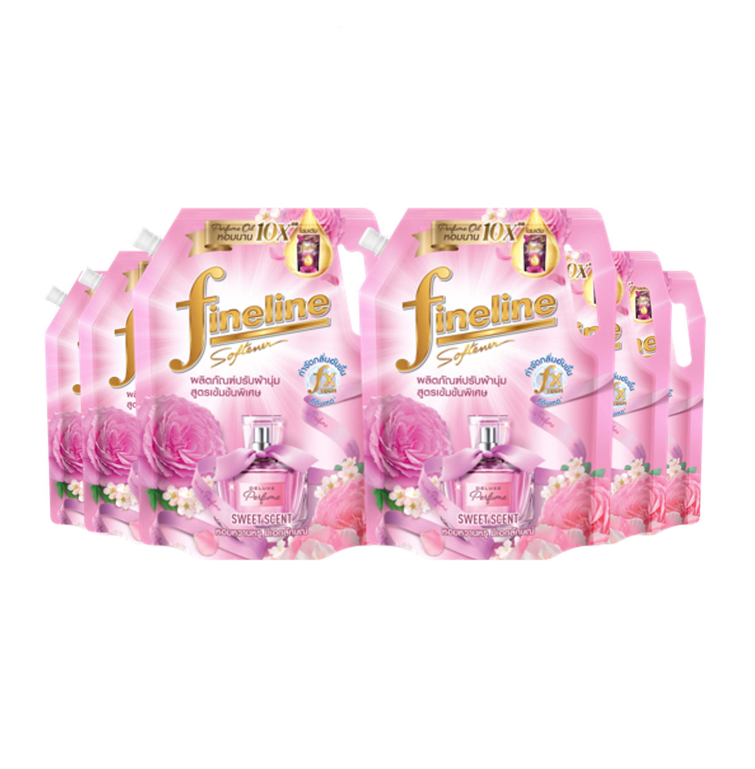 [Case] Fineline Fabric Softener Concentrated Deluxe Sweet Scent 1,000ml. x6, Pink