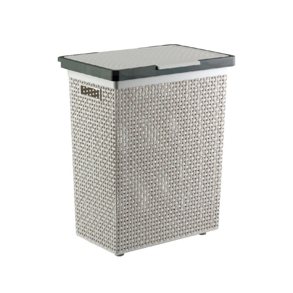 DKW Official HH-1120L ตะกร้าลายสานใส่ผ้า ใส่ของ Rectangular laundry basket สีเทา