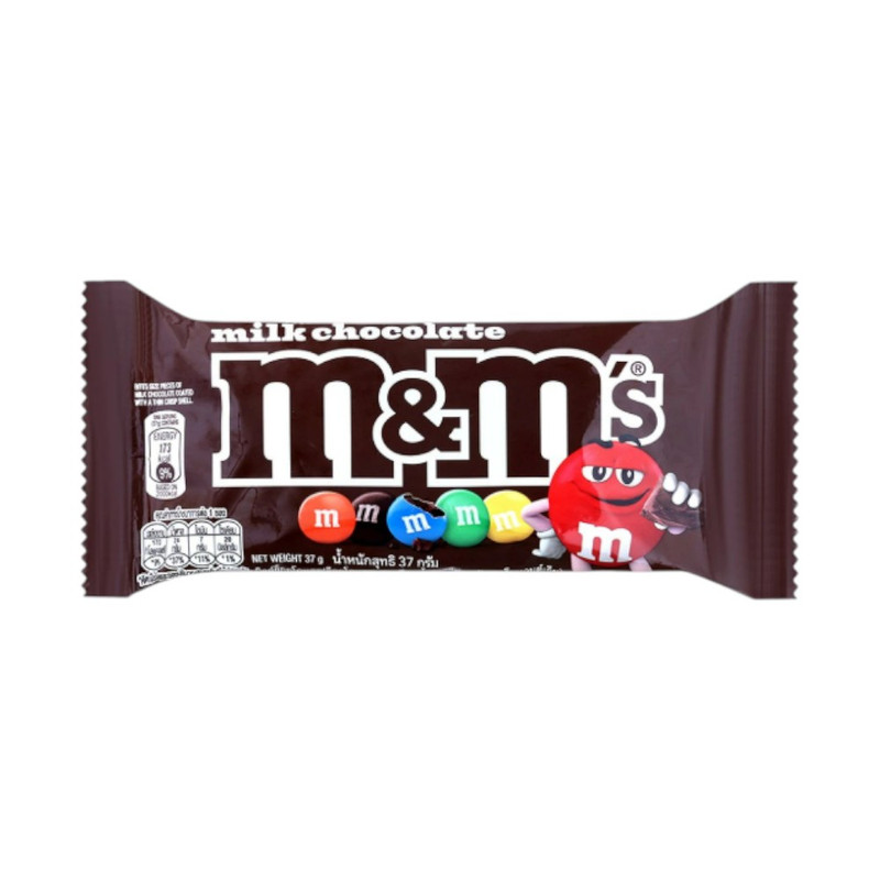 [แพ็ก 4 ชิ้น] M&M's Milk Choco เอ็มแอนด์เอ็ม ช็อกโกแลตนม 37 กรัม x4
