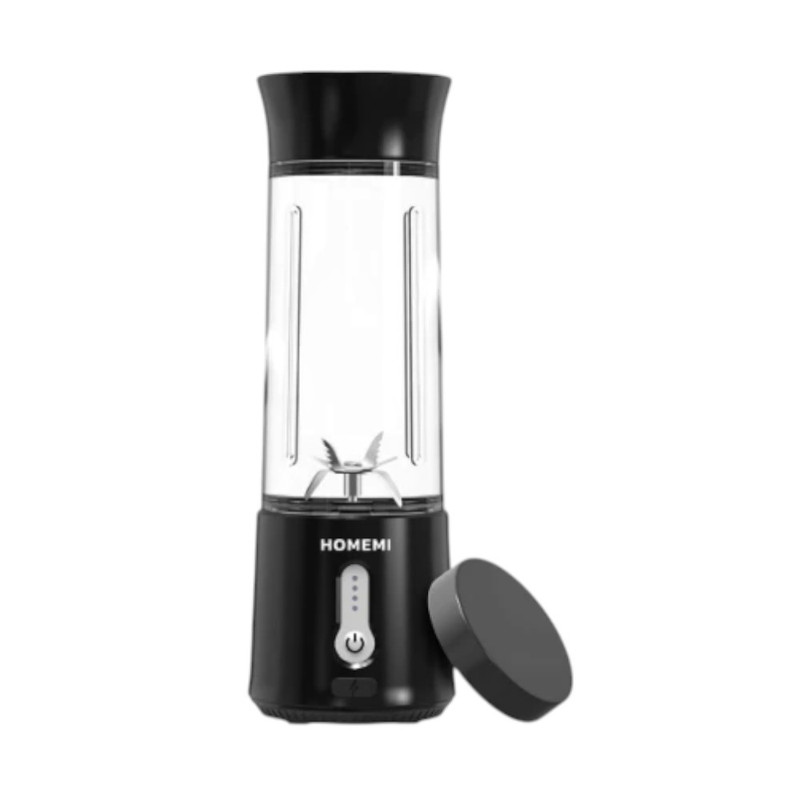 Homemi เครื่องปั่นผลไม้ไร้สาย Portable Blender กําลังมอเตอร์สูง 150 วัตต์ ปั่นน้ําแข็งได้ แบตเตอรี่ 4,000 / ดํา (058-P-BL)