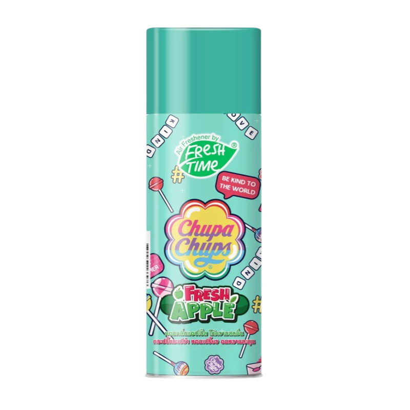 FreshTime X Chupa Chups สเปรย์หอมปรับอากาศ สเปรย์ดับกลิ่นห้อง สเปรย์ ฉีดห้องหอม น้ําหอมติดห้อง กลิ่นFresh Apple ขนาด 450 มล.