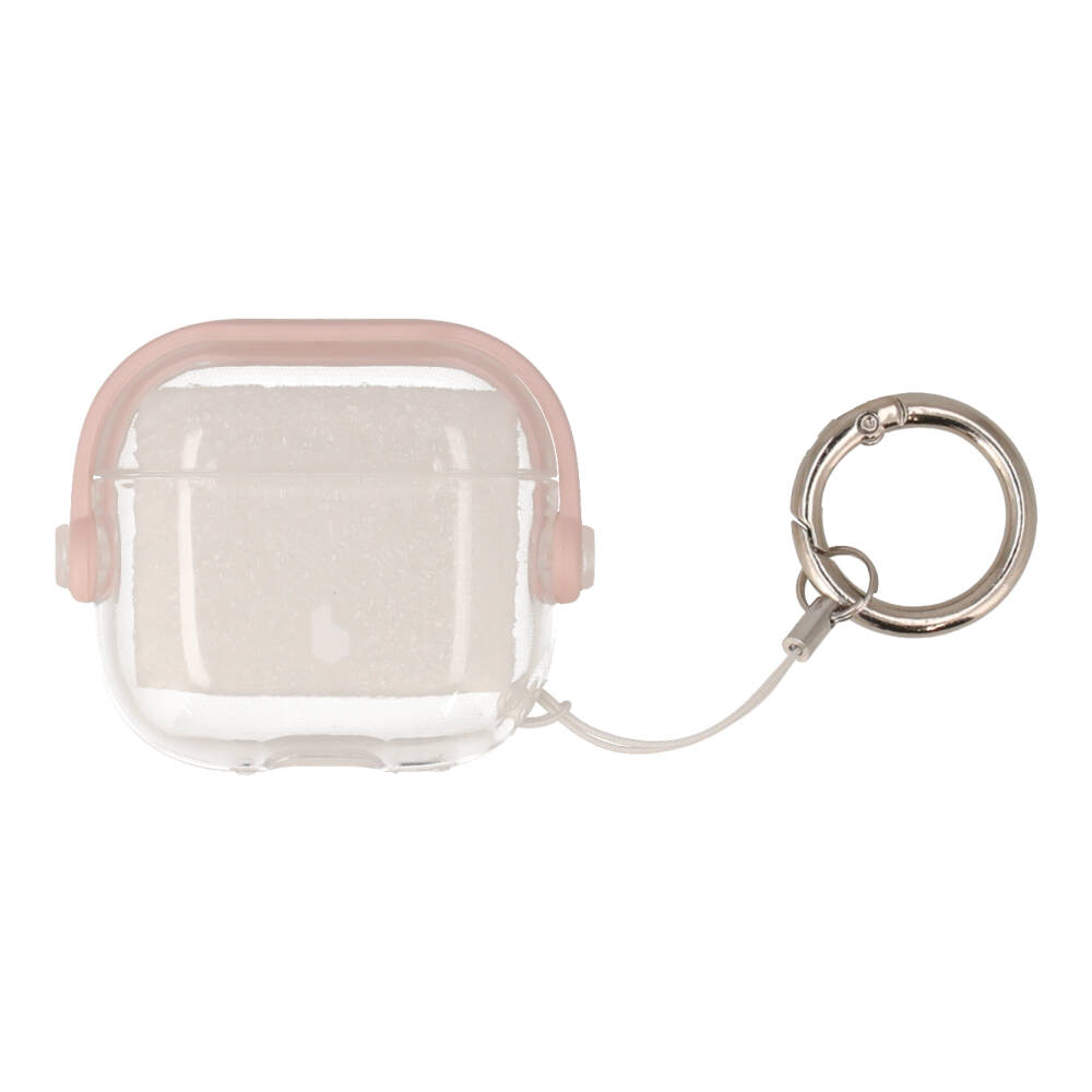 Blue Box Casing for AirPods 4 Crystal with anti-lost protective Pink