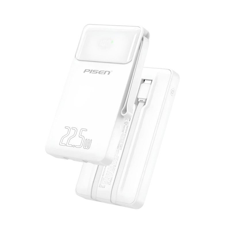 Pisen แบตสํารองพร้อมสายในตัว Powerbank 2in1 QUICK POWERLink Square 22.5W รุ่น TP-D067/TP-D068