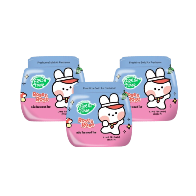 [แพ็ค 3 ชิ้น] FreshTime X LINE FRIENDS Minini เจลหอมปรับอากาศ Rose&Rose 155g.