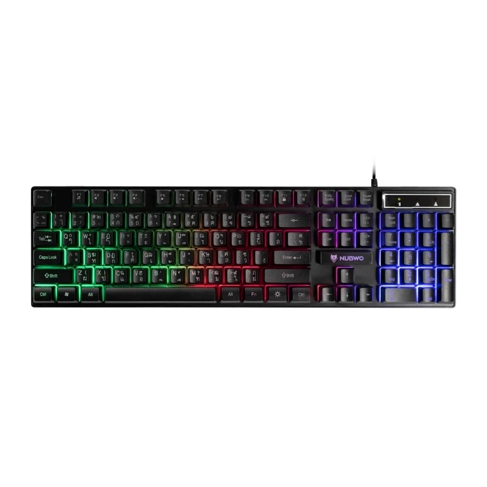 NUBWO KEYBOARD (คีย์บอร์ด) NK-41 ZENITH (RUBBER DOME) (RAINBOW LED) (EN/TH)