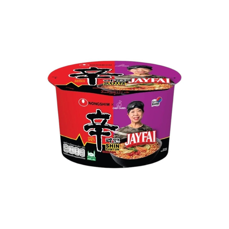 [ถ้วยเดียว] แบบน้ํา นงชิม x เจ๊ไฝ ชิน รามยอน เจ๊ไฝ แบบถ้วย  NONGSHIMxJAYFAI SHIN RAMYUN BOWL NOODLE