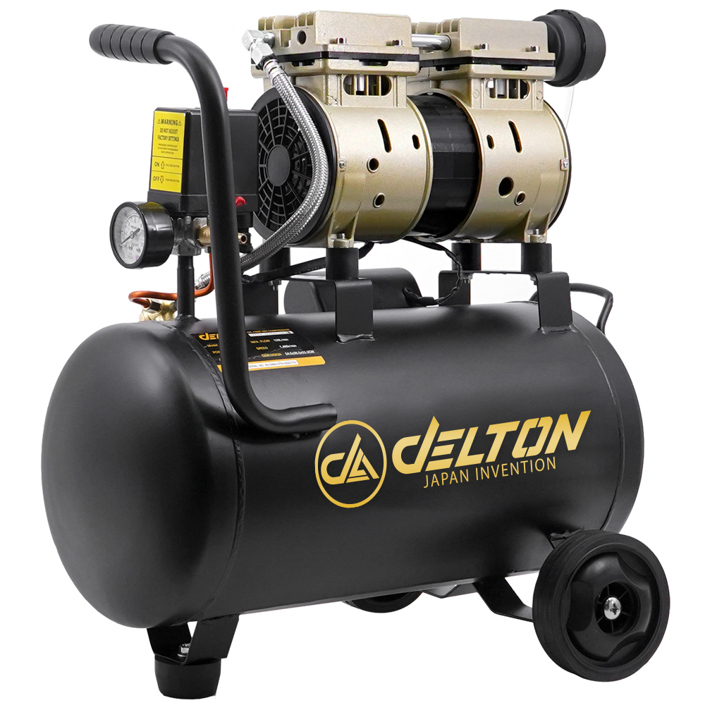 Delton ปั้มลมออยล์ฟรี ปั้มลม 30 ลิตร ปั๊มลม OIL FREE 800W ปั้มลมไฟฟ้า เครื่องมือช่าง รุ่น 800W-30L (ถังเต็ม)