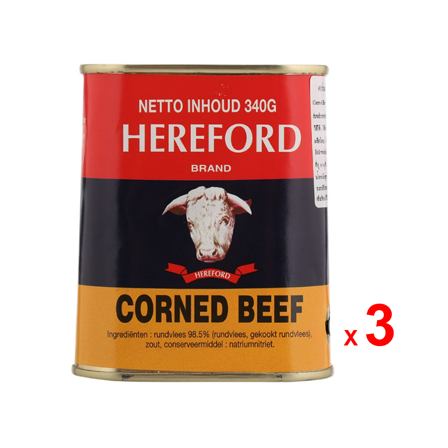 HEREFORD Corned Beef GlutenFree (Made in France) 340g x 3 cans Makro PRO