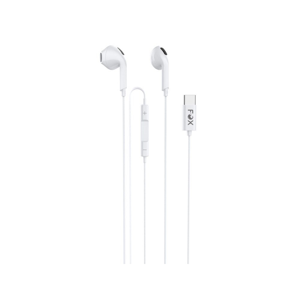 FOX Headphone Earbuds with Mic. Type-C Model FOX-G5 White