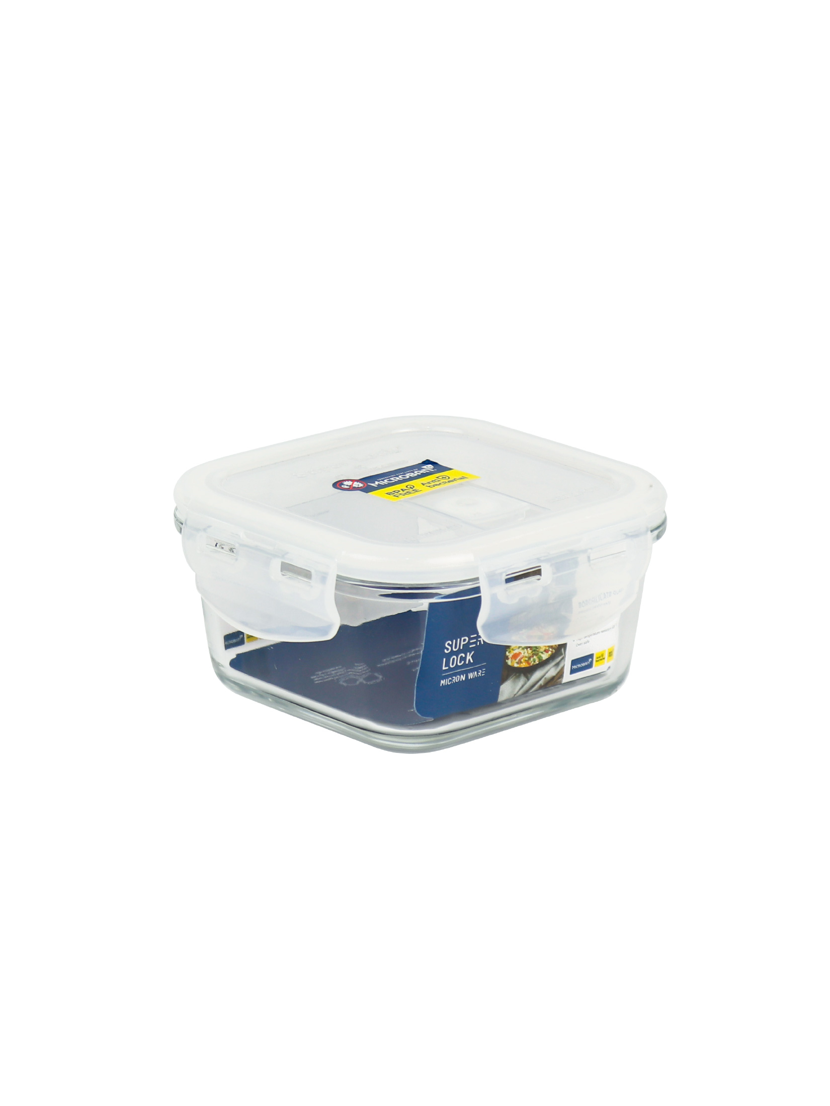 [Case of 12] Super Lock Glass Food Storage Containers, Antibacterial, BPA Free, Microwave and Oven Safe, Lunch Boxes