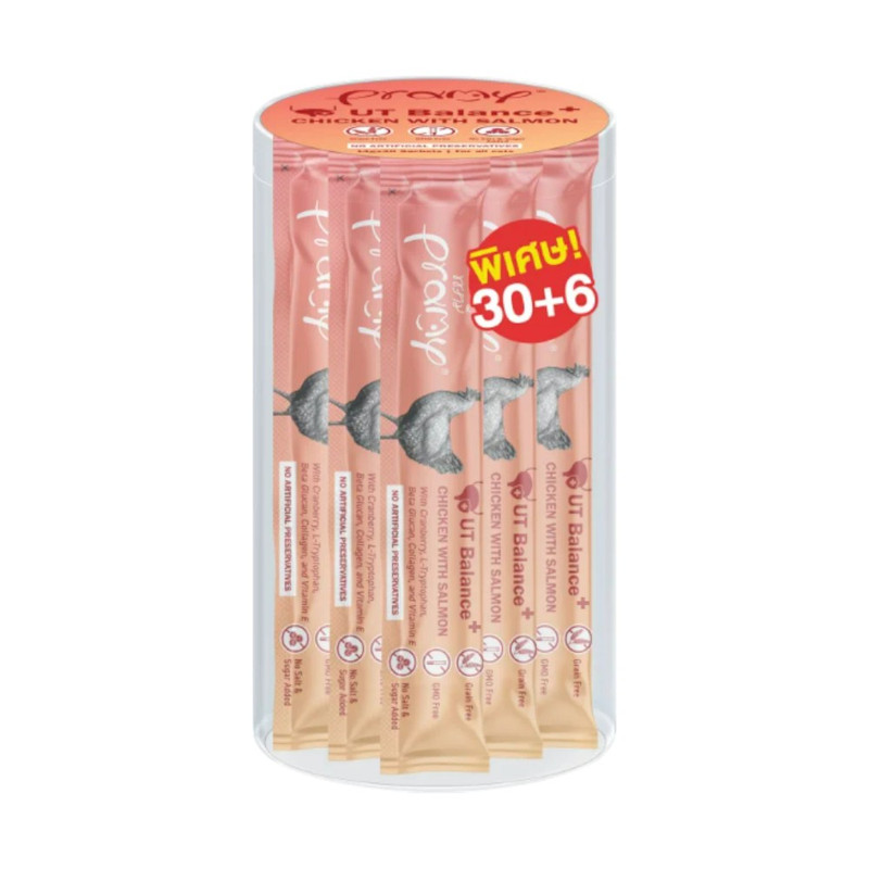 [กระปุก 36 แท่ง] Pramy พรามี่ สมูทตี้ แมวเลีย ผลิตจากเนื้อปลาทูน่าและเนื้อไก่แท้ ขนาด 14g กป SM6-ไก่&แซลมอน