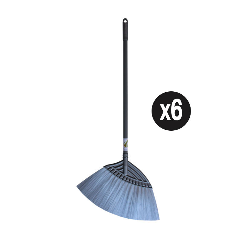 Dino Brandไม้กวาดพลาสติกใหญ่เส้นนิ่ม (โพลี) สีเงิน x 6 ชิ้น