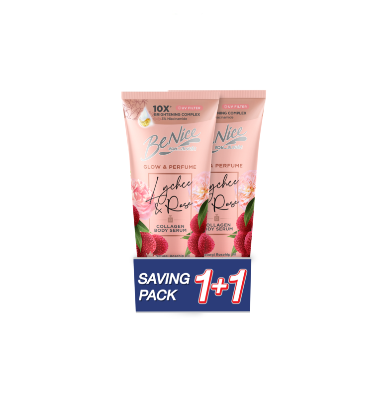 BeNice glow and  perfume body Lotion 300 tube withpack 1+1 Pink