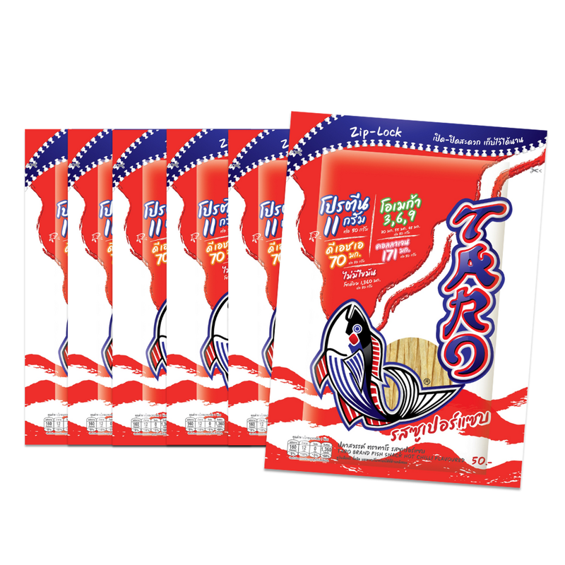 TARO FISH SNACK HOT CHILLI FLAVOURED 50G. X6