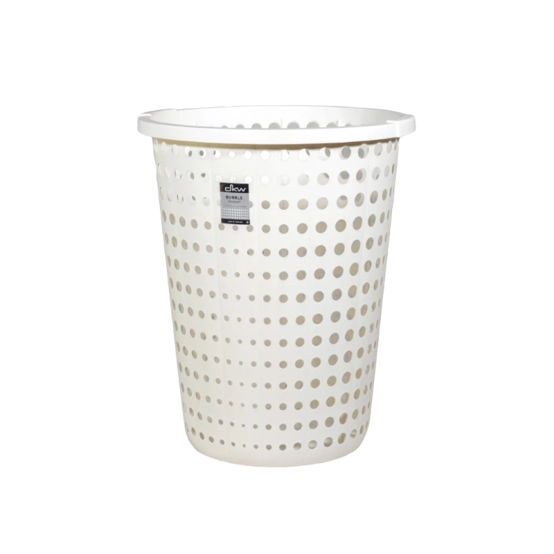 DKW Official HH-1206 ตะกร้าใส่ผ้า Bubble ทรงกลม (มีหลายสี) พลาสติก อเนกประสงค์ Laundry Basket สีขาว