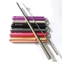 Thumbnail 5 of RePlanetMe หลอดสแตนเลสเทเลสโคปย่อยืดได้ พร้อมแปรงในเคสแคปซูล Telescopic Portable Stainless Steel Straw ชมพู (Pink)