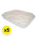 Thumbnail 1 of STAR PRODUCT Half-Pan Size Aluminium Foil Tray with Lid No.4603-P x 5