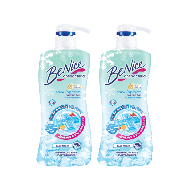 [Pack2] BeNice Icy lock shower cream 400ml. x2