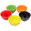 Thumbnail 2 of ถ้วยเซรามิค 4.5 นิ้ว ลายปลาตะเพียน 5 ชิ้น/ชุด คละสี