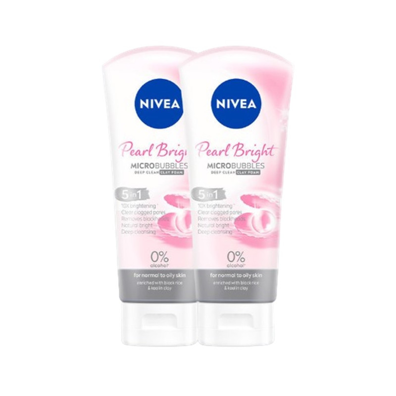 Nivea Face Foam Pearl Bright Filler Clay 100 g x 2