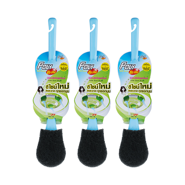 POLY BRITE Toilet Bowl Brush Black x 3