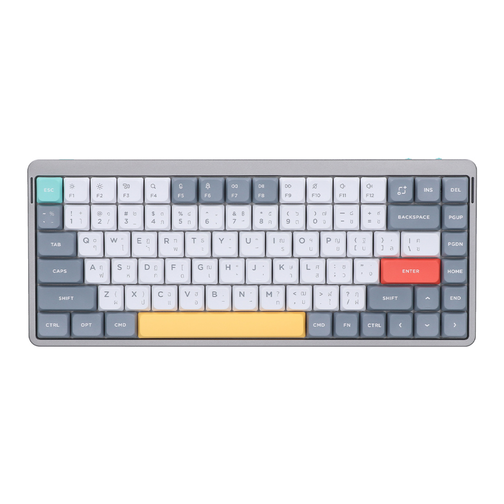 NUPHY WIRELESS KEYBOARD (คีย์บอร์ดไร้สาย) AIR75 V2 QMK/VIA RGB EN/TH - LUNAR GRAY (A75G-H1-TH) BROWN SWITCH