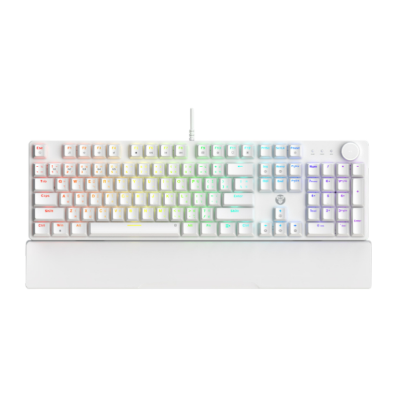 KEYBOARD (คีย์บอร์ด) FANTECH MAXPOWER II MK894 - RGB EN/TH WHITE YELLOW SWITCH