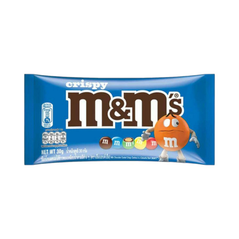 [ซื้อ 6 แถม 6] M&M's Crispy เอ็มแอนด์เอ็ม คริสปี้ ช็อกโกแลตนมไส้ข้าวพอง 30 กรัม (10229500)