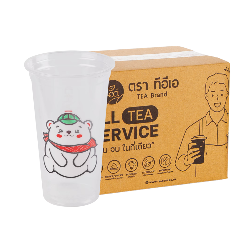 [CKM24 CARTON] Plastic Bubble Tea Cup 22 oz 95 mm Straight Shape (50 pcs/pack) x 20 Packs