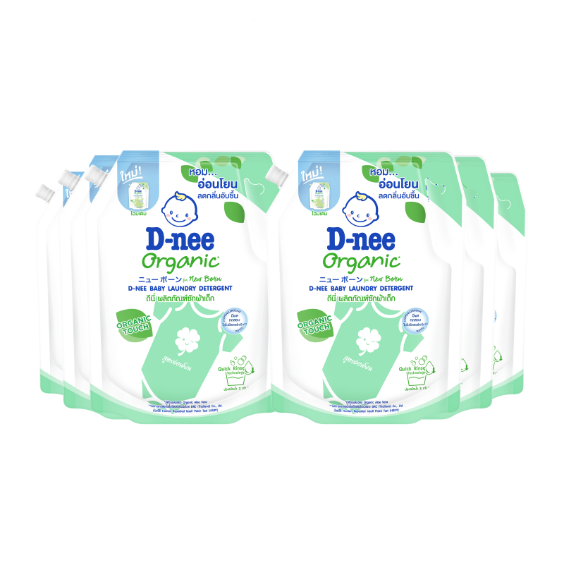 [Case]  D-nee Baby Liquid Detergent 1,300ml. X6, Green
