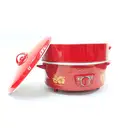 Thumbnail 4 of ฮานาบิชิ กระทะไฟฟ้า+หม้อนึ่ง 10 นิ้ว 2.0 ลิตร รุ่น HEP-10S สีแดง