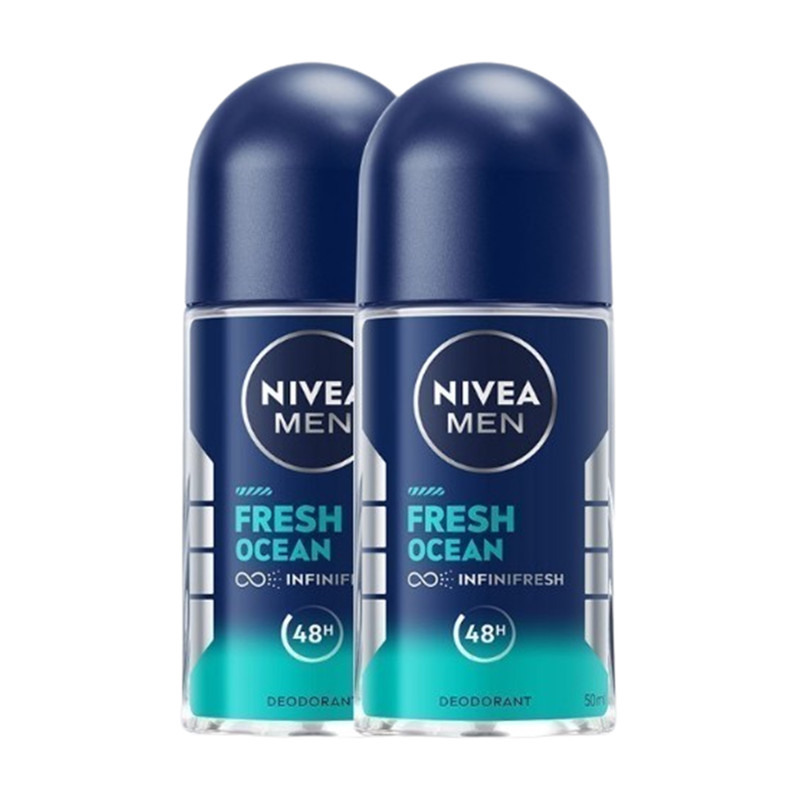 NIVEA MEN FRESH OCEAN ROLL ON 50 ml. x 2