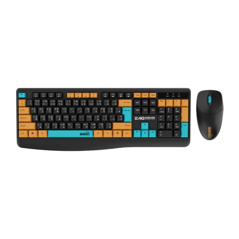 SIGNO Wireless Mouse + Keyboard Model KW-770+WM-107 Black