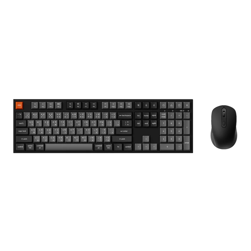 KEYCHRON B36 Wireless with silicone keyskin and BM25 Mouse Combo 100% Black (EN/TH)