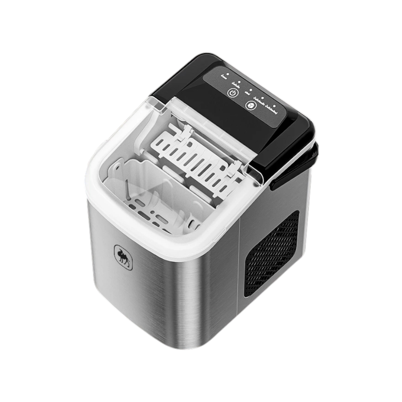 CAMEL เครื่องทําน้ําแข็ง 1.2L เครื่องทําน้ําแข็งอัตโนมัติ ทําน้ําแข็งก้อนสําหรับใช้ในบ้านอย่างรวดเร็ว สแตนเลส