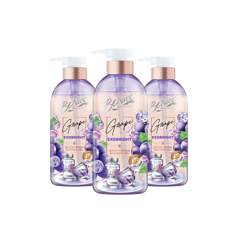 [Pack3] BeNice Exo Bright Shower gel 450ml. X3,  violet
