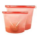 Thumbnail 1 of RePlanetMe ถุงซิปล็อคซิลิโคนใส่อาหารผลไม้ซุปแกง Reusable Silicone Zip-Lock Food Bag แดง (Red) 1,000 มล.