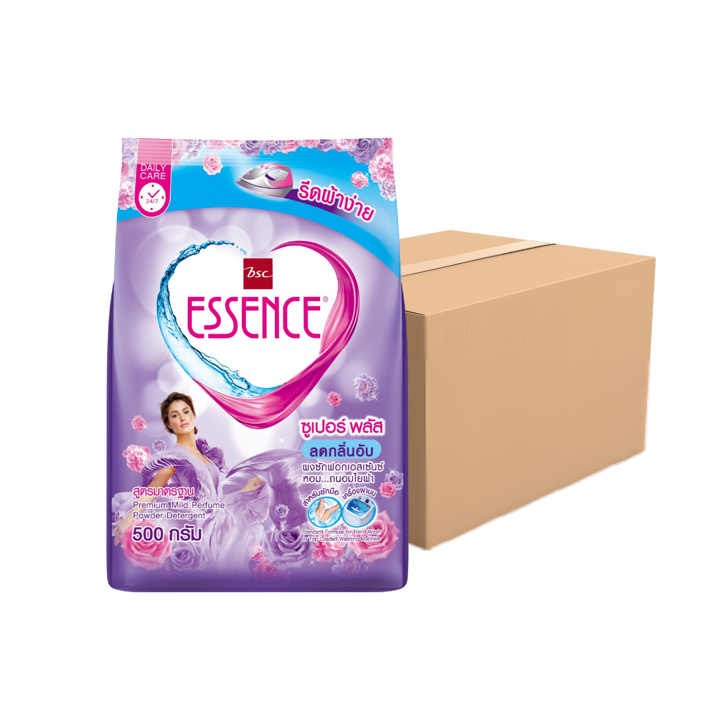 ESSENCE Powder Laundry Detergent Carton Purple color 500 g x 24