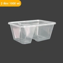 Thumbnail 1 of Matapat EF กล่องข้าว 500/650/750/1000 มล. (EF 1000ml. 2ช่อง) กล่องข้าวใส 1ช่อง 2ช่อง รุ่น food grade วางซ้อนกันได้หลายชั้น take away box (25ชุด)