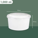 Thumbnail 2 of Matapat ถ้วยกระดาษคราฟท์ + ฝา (ขาว 1,000 มล.) PET ถ้วยอาหาร ถ้วยขนม ถ้วยซุป ถ้วยอาหารกระดาษฝาใส (25ชุด)